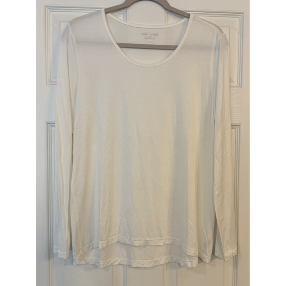 Tory Burch Tops - Tory Burch Sport T-Shirt Womens LG White Hi/Lo Modal Long Sleeve Stretch Layer